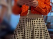 I undress and drink coffee in a cafe without panties 1/16