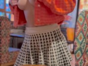 I undress and drink coffee in a cafe without panties 16/16