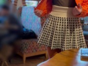 I undress and drink coffee in a cafe without panties 2/16