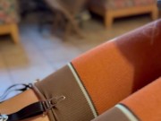 I undress and drink coffee in a cafe without panties 6/16