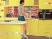 Pinup Beauty Gets Her Pussy Fucked In The Kitchen by Husband - VIP SEX VAULT 1/16