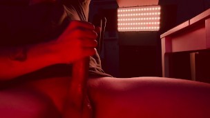 Your horny neighbour jerking of his hard cock on you