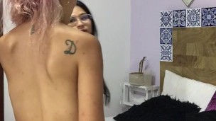 I scissor with my girlfriend until I reach orgasm.