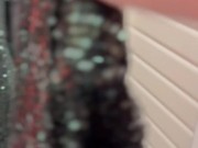 In the store I try on clothes and undress. Without panties in stockings. 7/16