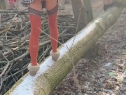 Flashing a pussy in the park while passing boys watch 2/16