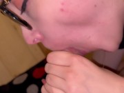 Teen licks balls & gives morning blowjob 👅😈😈😈 13/16