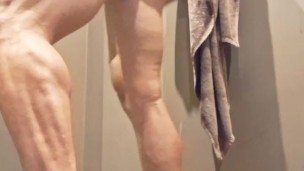 Risky Big Cock Jerk-Off in Public Bathroom – Dangerous Cumshot