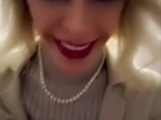 Hot blonde milf was almost caught in the restroom while masturbating with a dildo Onlyfans 2/16