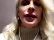 Hot blonde milf was almost caught in the restroom while masturbating with a dildo Onlyfans