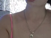 Deep throating with saliva 13/16