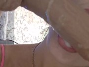 Deep throating with saliva 3/16