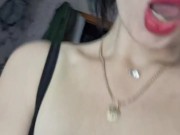 Smoking with bare tits, red lips 2/16