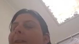 Aussie Slut at it again in the shower