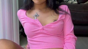 Young Trans HUGE throbbing Latina cock