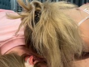 My girlfriend invited her to give me a deep blowjob and lick my ass. 14/16