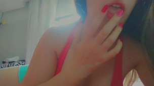 Just a cute girl wearing skirts and touching her pussy ,no panties, no lube just horny as fuck