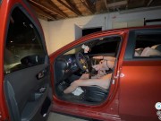 Teen invites her boyfriend over to sneak and fuck in her dad’s new car 3/16