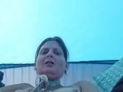 Aussie Slut Fucking BIG dildo