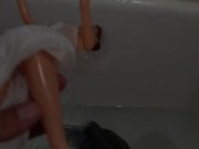 Baby Sue masturbates in a wedding dress with cum on her face. Playing with dolls..mp4 12/16
