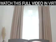 Brunette fuck doll,Suzie Sparklez is plays with huge dildo again in VR. 9/16