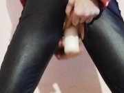 I LOVE TO FUCK MY PUSSY WITH A BIG TOY IN BLACK STOCKINGS 10/16