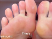 Подрочила тебе ножками и заставила вылизывать, ноги и дырочки. Joi, Femdom, footfetish 16/16