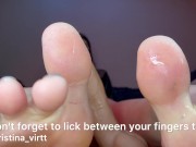 Подрочила тебе ножками и заставила вылизывать, ноги и дырочки. Joi, Femdom, footfetish 3/16