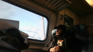 Solo Masturbation on The Train in Public