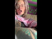 Naughty Hippie fingering herself, solo on the couch 15/16