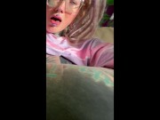 Naughty Hippie fingering herself, solo on the couch 2/16