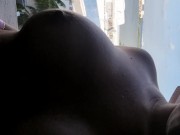 Big boobs on window 12/16