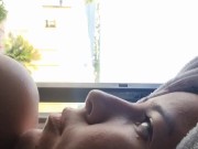 Big boobs on window 8/16