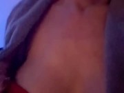 Hot blonde milf masturbates in public spa 1/16