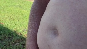 Wanking Naked in front yard