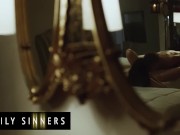 FAMILY SINNERS - Brunette Step Sister Sucks On Her Step Brother's Cock While Her Husband Is Away 7/16