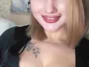 Margo licks her own breasts, babe in black lingerie. 14/16