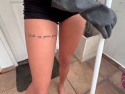 The maid is caught masturbating with the mop in public by the neighbors, she wants to fuck everyone 4/16