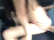 I ask my boyfriend to fuck me on the way home, he stops the car and I ride his cock. 3/16