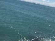 NZ goth girl upskirt beach walk 2/16