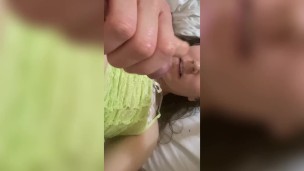 Horny petite trans slut oils up ass with two cumshots and cum eating | OF: @eirebby full vid