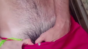 140_b Brazilian hairy otter shows his sweaty pubes and chest