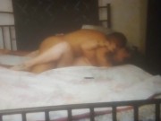 Watching my video of my hot Latino thug roommate fucks my pussy and I cum all over him while I moan 11/16