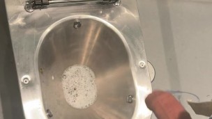 Public toilet pissing on the train