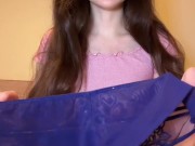 Русский АСМР Обзор на МОИ грязные трусики с засохшей спермой из киски - Screenshot 7 of 16 - Stockings
