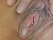 Omg look at the cum run out of my used milf pussy 8/16