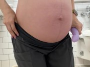 Pregnant & fucking my ass at work 2/16