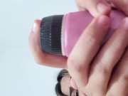 She’s gripping her thighs, struggling to hold back 2/16