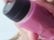 She’s gripping her thighs, struggling to hold back 4/16