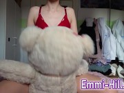 Extremely Skinny Teen Fuck Teddy Bear to Orgasm! 3/16