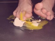 Egg gets crushed by barefeet Giantess 15/16